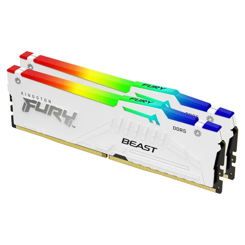 Kingston DDR5 64GB (2x32GB kit) 6400MT/s Fury Beast White RGB EXPO (KF564C32BWEAK2-64) memorija za desktop