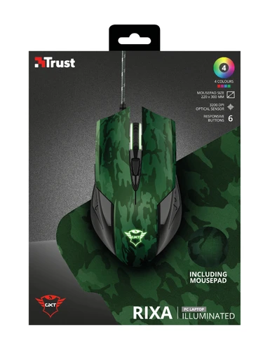 Trust GXT 781 Rixa Camo komplet gejmerski optički miš 3200dpi+podloga maskirni