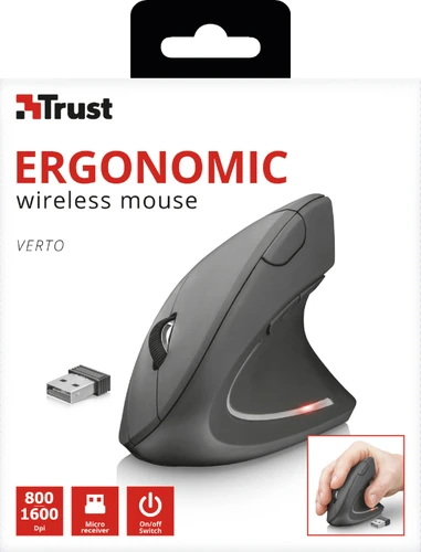 Trust Verto vertikalni optički miš 1600dpi crni