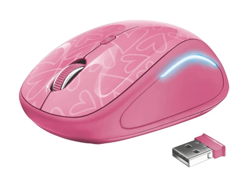 Trust YVI FX bežični optički miš 1600dpi pink