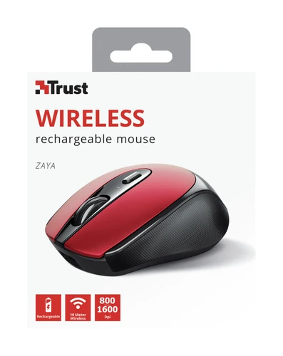Trust Zaya bežični optički miš 1600dpi crveni