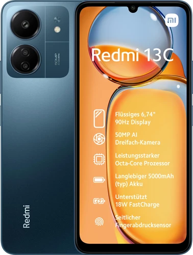 Xiaomi Redmi 13C 128GB (MZB0FK1EU) plavi mobilni 6.74" Octa Core Mediatek MT6769Z Helio G85 4GB 128GB 50Mpx+2Mpx Dual Sim