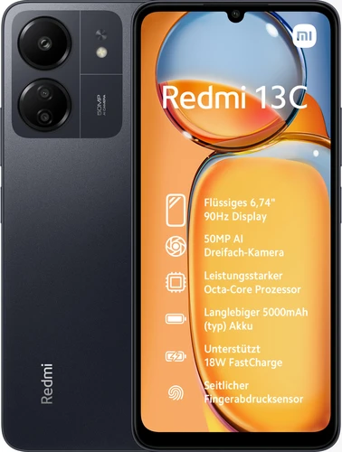 Xiaomi Redmi 13C 4/128GB (MZB0FKPEU) crni mobilni 6.74" Octa Core Mediatek MT6769Z Helio G85 4GB 128GB 50Mpx+2Mpx Dual Sim