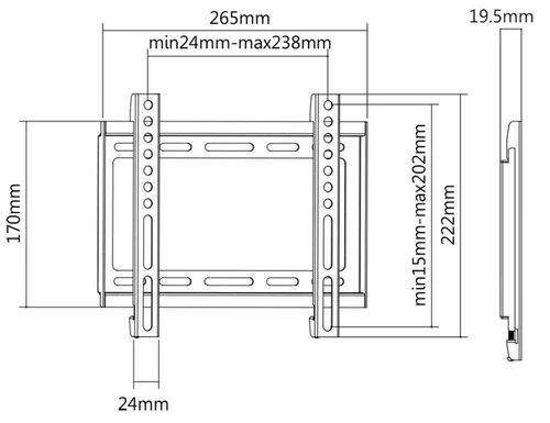 S-BOX PLB2222F nosač za TV fiksni 23-43" do 35kg