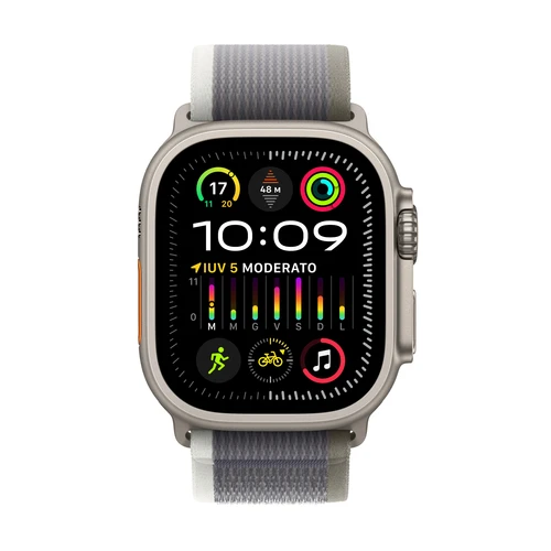 Apple Watch Ultra2 Cellular (MRF33SE/A) 49mm S/M Titanium Case with Green/Grey Trail Loop pametni sat