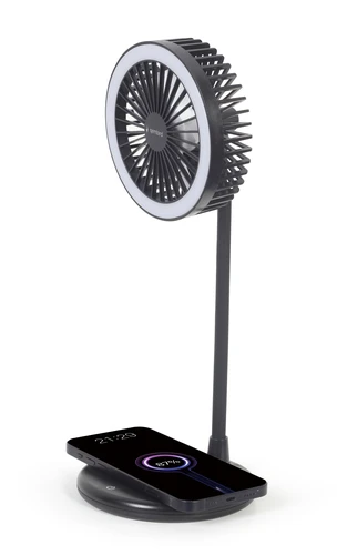 Gembird (TA-WPC10-LEDFAN-01) ventilator sa lampom i bezicim punjacem