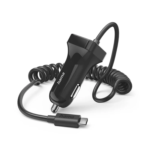 Hama 201609 crni auto punjač za telefon+kabl USB C 1m