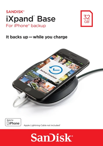 SanDisk iXpand Base punjač za iPhone sa memorijom za automatski back-up slika i video materijala 32GB