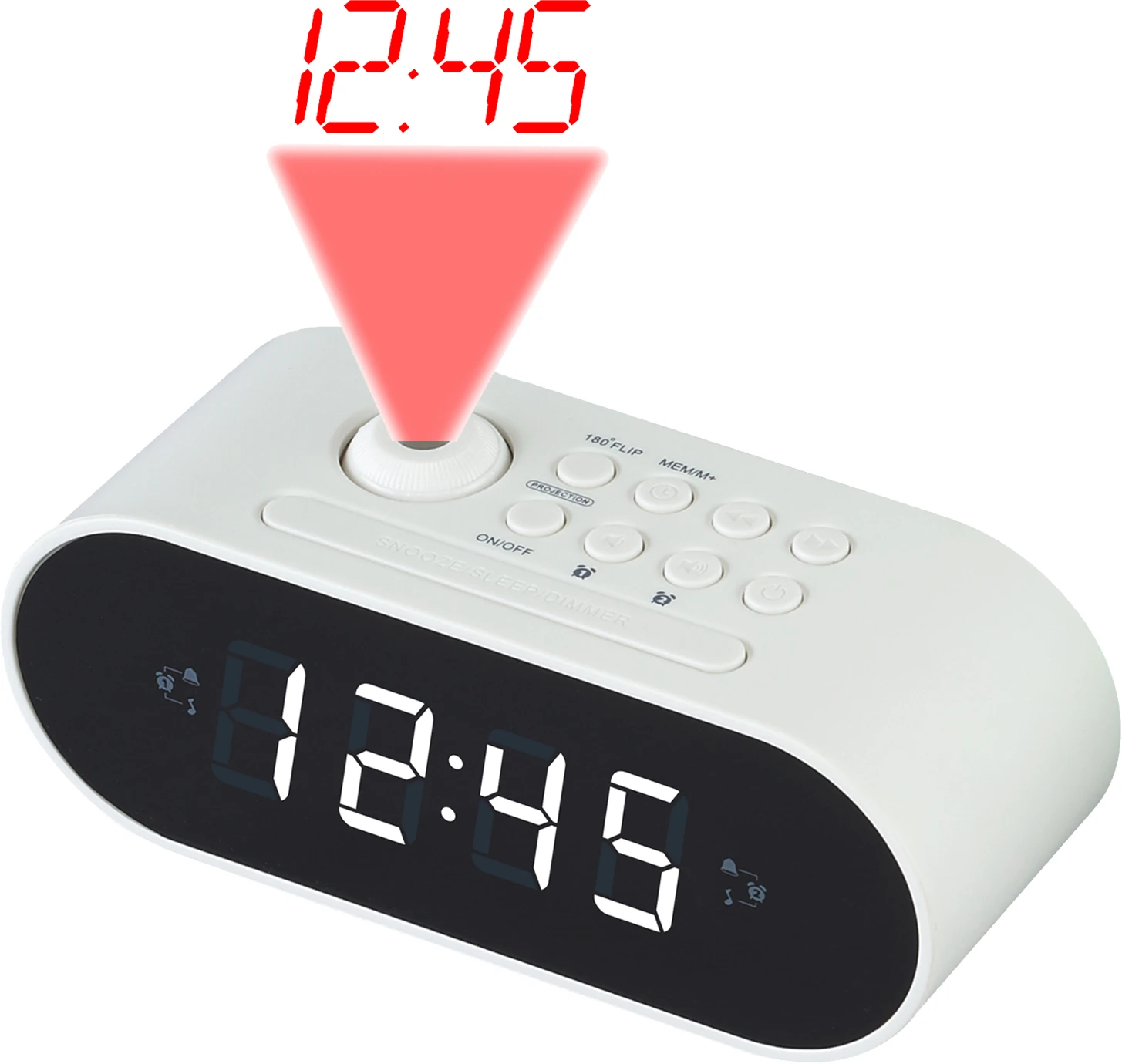 Denver  CRP-717 FM Radio Budilnik sa projektorom Beli
