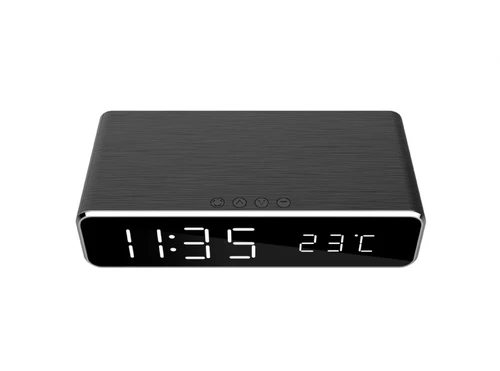 Gembird (DAC-WPC-01) digitalni sat+alarm sa bezičnim punjenjem telefona crni