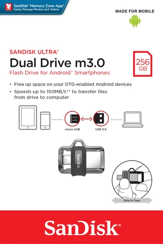 SanDisk Ultra Dual Drive m3.0 (SDDD3-256G-G46) flash memorija 256GB micro USB 3.0/USB 3.0