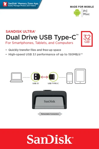 SanDisk USB Flash Dual Drive 32 GB (SDDDC2-032G-G46) USB C