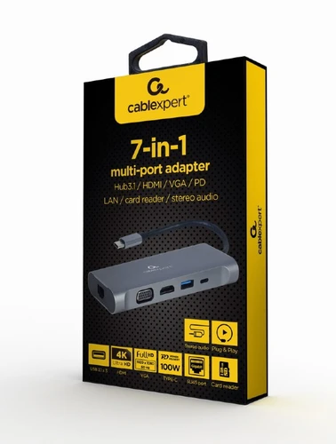 Gembird Cablexpert (A-CM-COMBO7-01) USB Tip-C 7u1 USB HUB