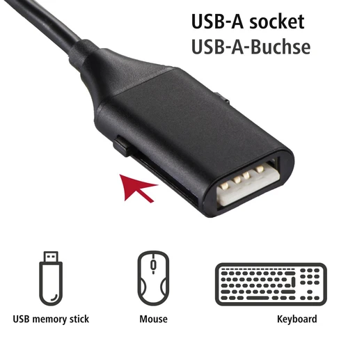 Hama (135745) kabl za punjač USB A (muški) na micro USB/USB tip C sa OTG-om (muški) 1m crni