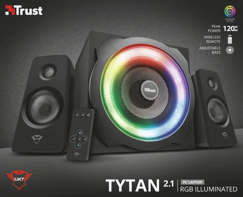Trust GXT 629 TYTAN RGB gejmerski zvučnici 2.1 crni